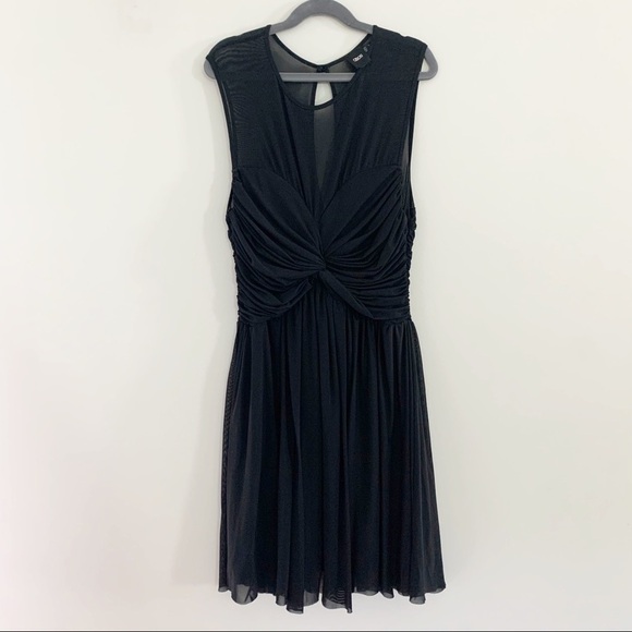 Asos Little Black Dress Mesh Sleeveless Tulle 6 - Picture 1 of 8